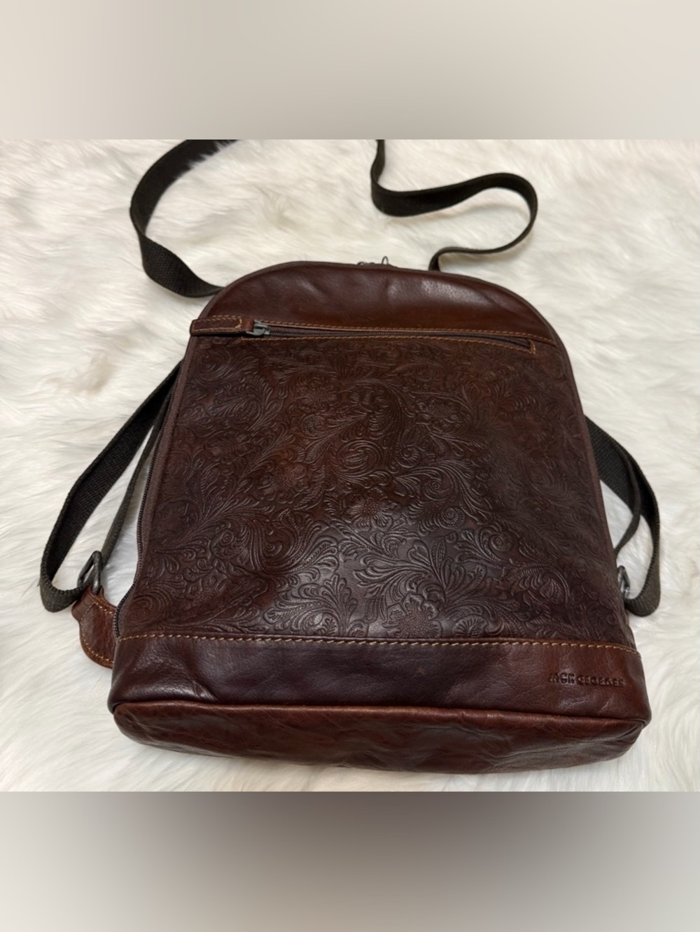 Jack Georges Voyager Collection Convertible Leather Backpack